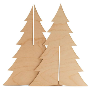 Sapin de Noël solide pour décoration festive, avec artisanat en bois, boîtes en bois et enseignes murales - Product Image 2