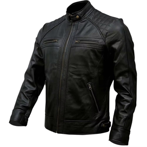 Veste de moto imperméable avec protections, veste de moto respirante pour homme, veste de motard en cuir de vachette premium pour homme - Product Image 4