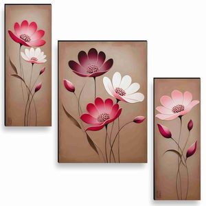 Conjunto de Arte Mural Redondo de Metal con Diseño Floral Moderno, Decoración para el Hogar, Sala de Estar, Cumpleaños, Personalizable, Paquete Individual - Product Image 5