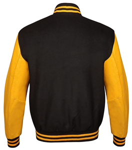 เสื้อแจ็คเก็ต Letterman Varsity สำหรับผู้ชาย ขายส่ง คุณภาพสูง ระบายอากาศได้ดี แขนยาว ปักลายตามสั่ง ไซส์ใหญ่ ผ้าแคนวาส ตัวอักษรตั้ง - Product Image 3