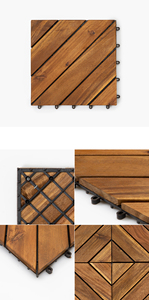 Baldosas de Madera de Acacia Antideslizantes e Impermeables de Fácil Instalación, Baldosas de Madera para Terraza Exterior - Product Image 6