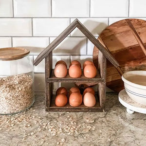 Support à œufs en bois de qualité supérieure pour un rangement sûr des œufs, assurant stabilité et une organisation élégante de la cuisine - Product Image 1