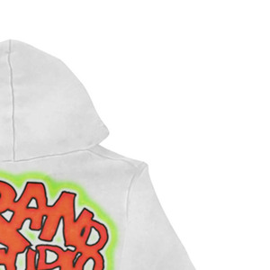 Sweat à capuche blanc pour homme Brand Studio, style streetwear, imprimé graffiti, motif renne sur la manche, fermeture éclair, léger, séchage rapide, respirant - Product Image 2