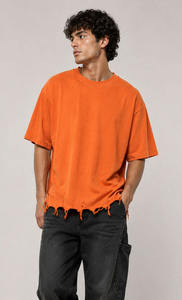Camiseta Oversize de Algodón 100% para Hombre, Hombro Caído, Lisa, Estilo Urbano, Venta al por Mayor, Personalización con Serigrafía, Fabricación OEM ODM - Product Image 5