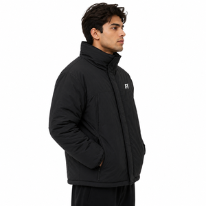Custom Logo <b>Men</b> Puffer Jacket High Neck Insulated Winter Coat Water Resistant Heavy Duty Padded <b>Men's</b> Jackets OEM Wholesale USA - Product Image 4