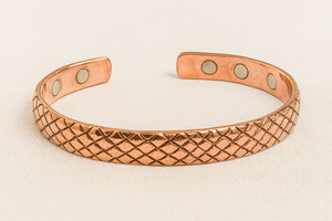 Bracelet en cuivre massif écologique de luxe ROYAL ARTISANS, boutons de manchette faits à la main, largeur de bande de 10 mm, prix bas - Product Image 2