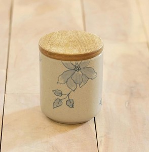 Pot de rangement en céramique florale de qualité supérieure avec couvercle en bois, récipient hermétique pour aliments, organisateur de comptoir de cuisine durable, style élégant - Product Image 2