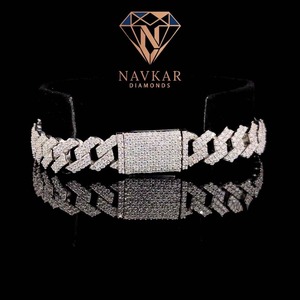 Bracelet en argent personnalisé 925, bracelet pour homme, bijoux hip-hop, prix de gros, bracelet cubain en moissanite de 14 mm - Product Image 1