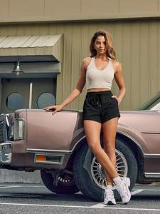 Pantalones Cortos Casuales Cómodos para Mujer, Premium, Transpirables, Ligeros, de Cintura Alta, Ecológicos, de Forro Polar - Product Image 3