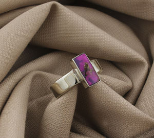 Anillo de Joyería Boho para Mujer, Hecho a Mano, de Plata de Ley 925 con Engaste de Turquesa Púrpura Natural, para Fiestas, Venta al por Mayor - Product Image 5