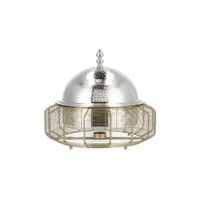 Plat de service de luxe carré en acier inoxydable avec couvercle en verre intégré, revêtement antiadhésif, construction durable, diamètre 33 cm