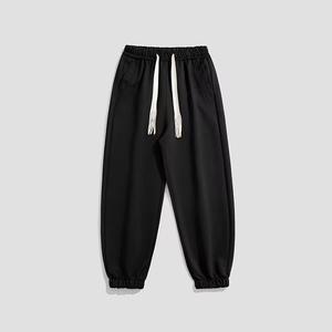 Women's Gray Harem Pants Mid Waist Drawstring Loose Fit Full Length Knitted Polyester Casual Striped Quick Dry Breathable Autumn - Product Image 2