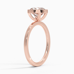 Anillo de compromiso clásico para mujer, con moissanita de corte brillante redondo y engaste de bisel, en plata de ley 925. - Product Image 6