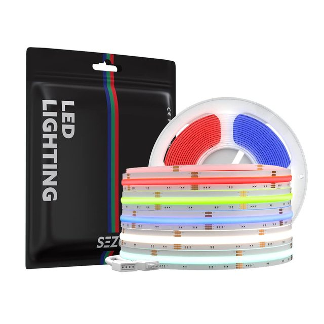 UL TUV CE ROHS RGBW COB LED Strip 24V 896 LEDs/m Flexible High Bright Dotless Colorful FOB LED Tape for Indoor Room Decor