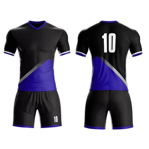 Conjunto de Camiseta de Fútbol Sublimada para Hombre, Degradado Azul Blanco, Pantalones Cortos, Absorbe la Humedad, Ajuste Atlético, Manga Corta, Todas las Temporadas - Product Image 3