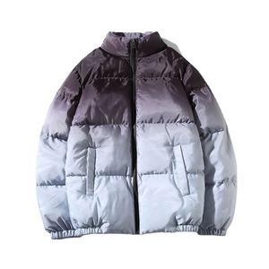 OEM Loose fit all over dip <b>dye</b> gradient printed men's winter warm puffer down jacket - Product Image 2