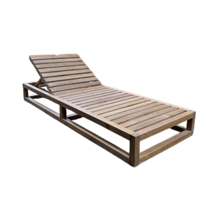 Chaise longue authentique Livia Lounger Woodgrad Living en teck de qualité supérieure, pliable, durable, multi-positions, fonctionnelle, pour l'extérieur - Product Image 1