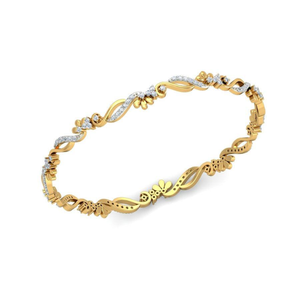 AJRETAIL Brazalete de Diamantes Naturales Floral Harmony de 0.86ct para Mujer, Talla 2.25, Oro Amarillo de 14kt, Color HI, Claridad VS-SI, Certificado - Product Image 2