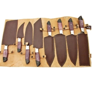 Ensemble de couteaux de cuisine pour chef en acier inoxydable, 3 pièces, pour droitiers, fabriqués à la main, manche en bois, haute qualité, durables, multifonctions, pour un usage quotidien - Product Image 3