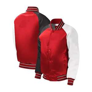 Chaqueta Bomber Varsity de Satén |   Parche Bordado Personalizado |   Chaqueta de Entrenador de Equipo |   Precio de Fábrica al por Mayor - Product Image 1