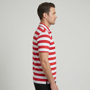 Custom Red <b>White</b> Striped Polo Shirts Men Casual Wear Polo T Shirt Men's Turn Down Collar Polo Shirt Mens Summer Street <b>Tee</b> - Product Image 3