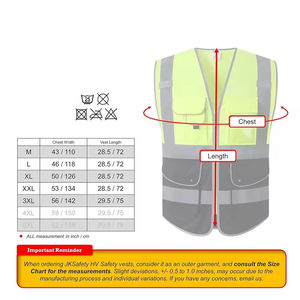 Gilet de travail de sécurité pour hommes avec impression de logo personnalisé, haute visibilité, vêtements de travail réfléchissants pour les travaux de construction et industriels - Product Image 4