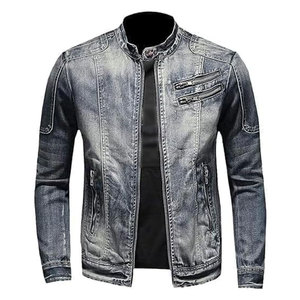 ออกแบบแจ็คเก็ตยีนส์มอเตอร์ไซค์แบบสั่งทำพิเศษ แจ็คเก็ตยีนส์มอเตอร์ไซค์ผู้ชายแบบกันน้ำ ออกแบบแจ็คเก็ตยีนส์ผู้ชายของคุณเอง - Product Image 1