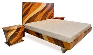 Custom Modern Queen Size Wooden <b>Platform</b> <b>Bed</b> <b>Frame</b> with Side Tables - Product Image 4