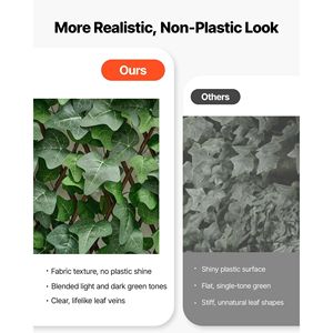 Schermo per Recinzione Espandibile 25 X 126, Pannello di Edera Artificiale Realistica con 50 Fascette, Parete Vegetale Artificiale Espandibile - Product Image 3