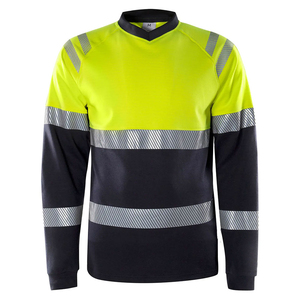 Top Quality Men Reflective Tape Workwear Hi <b>vis</b> Long Sleeve <b>T</b>-<b>Shirts</b> <b>High</b> Visibility Two Tone Safety Construction <b>T</b>-<b>Shirts</b> - Product Image 4