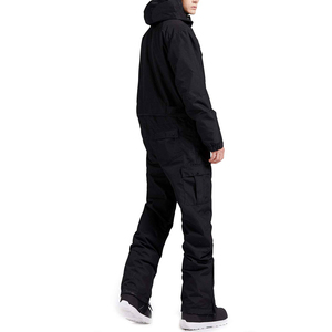 Combinaison de ski imperméable pour femme, noire, 10 000 mm, avec capuche, isolation synthétique, fermeture éclair, tenue de sport d'hiver pour l'extérieur - Product Image 2