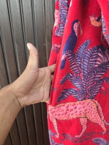 Robe en velours rouge imprimé pour femmes, manches longues, longueur complète, décontractée, été, douce, en peluche, motif animal, kimono, vêtements de nuit - Product Image 3