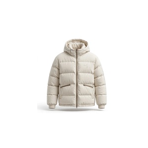 Blouson matelassé à capuche pour homme, épais, décontracté, avec fermeture éclair, coupe-vent, poches, couleur unie, en fibre de polyester - Product Image 1