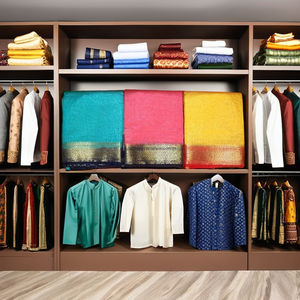 Vêtements indiens et pakistanais à bordure en soie de coton Saree & Blouse - Product Image 2