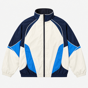 Chaqueta Deportiva con Capucha para Hombre, Cortavientos, con Bloques de Color, Cierre de Cremallera, Poliéster, para Otoño - Product Image 3
