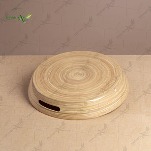 Bamboo <b>Tray</b> Handcrafted Minimal Design Eco Friendly Durable Portable Dishwasher Safe Household Recyclable Multi-Function - Product Image 3