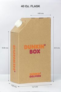 Elegant 2-sided Logo Printed Corrugated <b>Coffee</b> Carrier Flask Box with Spout <b>Pouch</b> for Takeaway Hot/Cold Tea/Chai/<b>Coffee</b> - Product Image 2