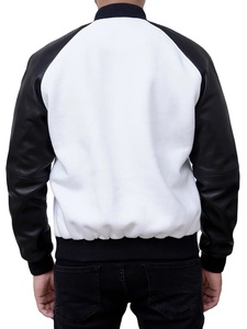 2025 Custom Embroidered Men's Wool Varsity <b>Jacket</b> Super Quality Black and <b>White</b> Breathable Style - Product Image 2