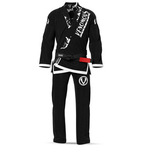 ชุดยิวยิตสูบราซิลเลี่ยน Venomous Black Thunder BJJ Gi พรีเมียม ผ้าเพิร์ลวีฟ ระบายอากาศได้ดี น้ำหนักเบา แห้งเร็ว ผ้าฝ้าย 100% 450 กรัม - Product Image 2