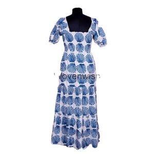 Nouvel été décontracté coton Maxi robe imprimé fleuri à manches courtes taille naturelle-Sexy fête porter 6XL sur mesure pour les mariages - Product Image 1