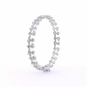 Lab Grown Diamond Tennis Bracelet for Women and Men, Mix Cut Diamond Tennis Bracelet For Wedding, Solid Gold moissanite Bracelet - Product Image 1