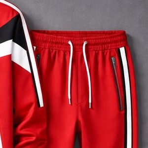 2026 Hooded Winter Casual Breathable Eco-Friendly Polyester/Cotton Heavyweight 2 1 Tracksuit Sweatsuit Drawstring Closure Solid - Product Image 5