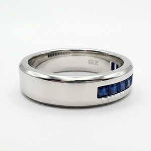 Anillo de Boda de Lujo con Diamante Cultivado en Laboratorio, Corte Princesa, en Platino PT950 - Product Image 3