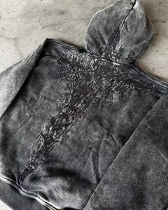 เสื้อฮู้ดดี้ปักลายสั่งทำขายส่งสำหรับผู้ชาย ทรงโอเวอร์ไซส์ สไตล์ฮิปฮอป เสื้อสเวตเชิ้ตแขนยาว รับผลิตแบบ OEM ODM - Product Image 4