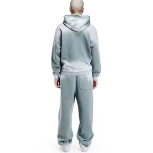 Men's Winter Maternity Sport Casual Eco-Friendly Acid Wash 100% Cotton Lightweight Hooded Breathable Track <b>Suit</b> Set Fully - Product Image 3