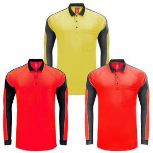 เสื้อทำงานแบบสะท้อนแสง Hi Vis ผ้าถักเนื้อผ้าฝ้ายกันยับ ทนทานต่อการใช้งาน - Product Image 1