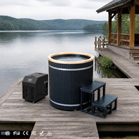 Fournisseur d'usine de bacs de trempage à froid en WPC noir en gros, bain de glace composite avec revêtement en acier inoxydable 304 et options OEM