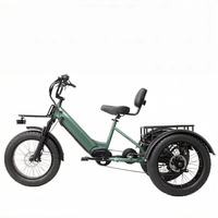Vélo électrique cargo rapide avec pneus larges 20*4 pouces, moteur arrière sans balais 48V, cadre en aluminium, batterie intégrée, 7 vitesses et freins à disque