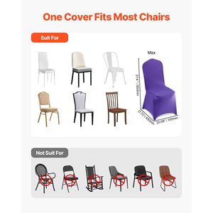 50 Pezzi Coprisedia Elasticizzati Personalizzati in Poliestere Spandex Viola per Matrimoni, Feste, Banchetti, Design con Parte Anteriore Piatta - Product Image 4