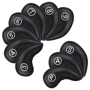 Ensembles de housses de tête de <span class=keywords><strong>putter</strong></span> de golf magnétiques professionnelles, design vintage personnalisé, en cuir PU brodé, avec logo, pour clubs de golf, vente en gros - Product Image 1